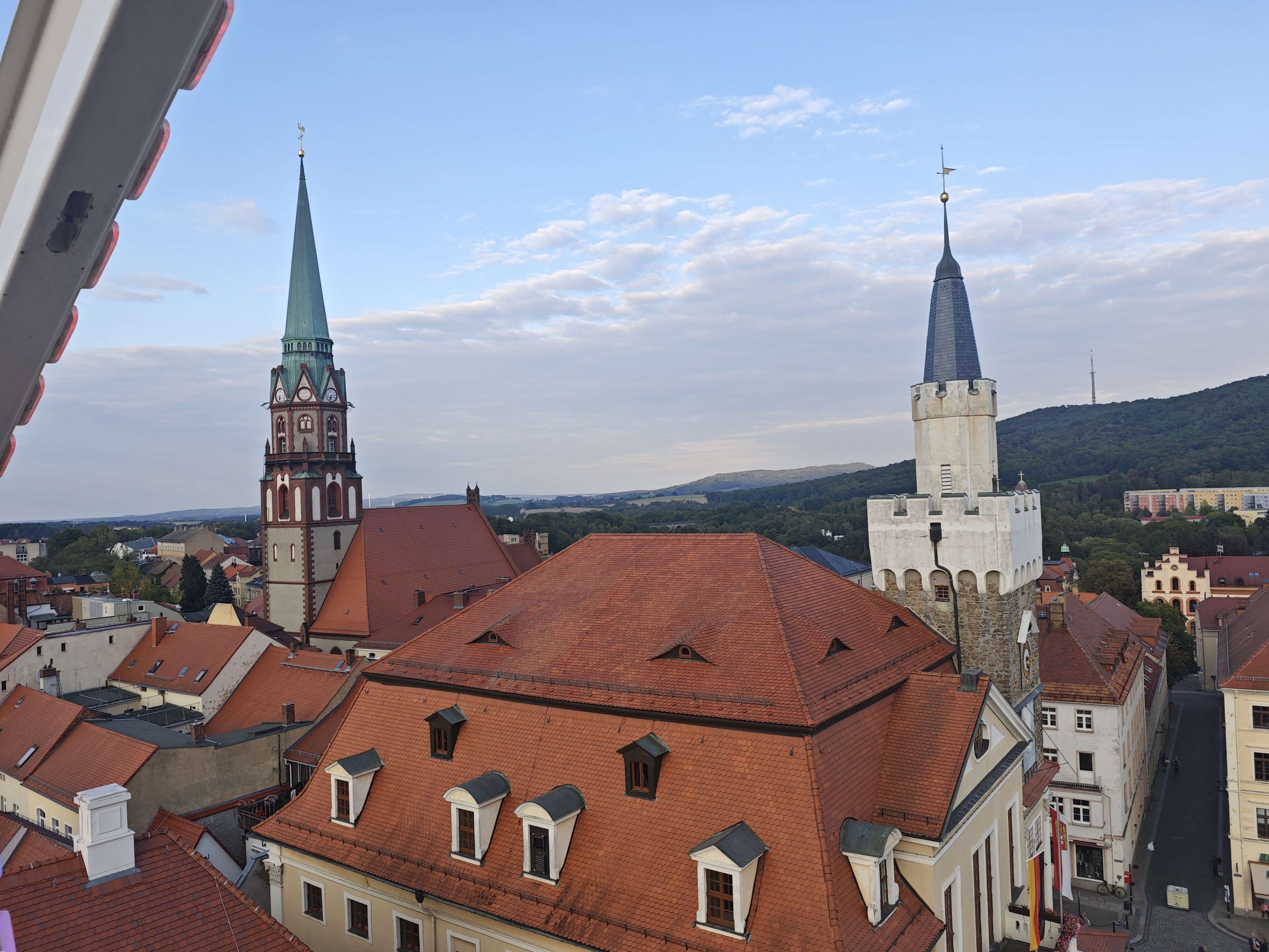 Blick auf L&ouml;bau vom Riesenrad aus