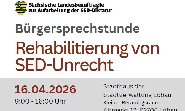 Titelbild Löbau Newsbeitrag - Bürgersprechstunde zu SED-Unrecht