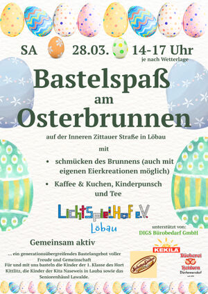 Titelbild der Veranstaltung Bastelspaß am Osterbrunnen