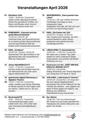 Titelbild der Veranstaltung Veranstaltungen bei LöbauLebt