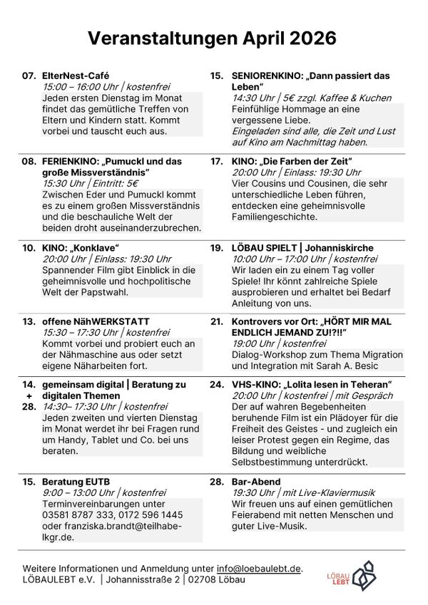Titelbild der Veranstaltung Veranstaltungen bei LöbauLebt