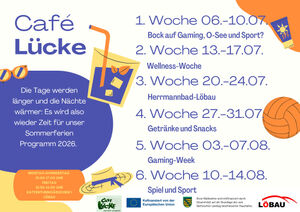 Titelbild der Veranstaltung Sommerferien im Café Lücke