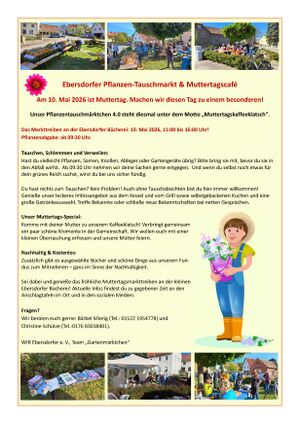 Titelbild der Veranstaltung Ebersdorfer Pflanzen-Tauschmarkt & Muttertagscafé